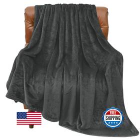 B0f2mmpbfj Bedelite Fleece Blanket Charcoal Grey 60x80 Cozy Plush Warm Lightweight Throw