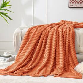 Beusc1pda4tw Bedelite Fleece Blanket Twin Size 3d Ribbed Jacquard Soft And Warm Decorati