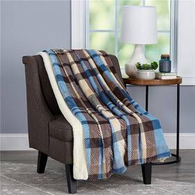 66a-29324 Bedford Home Blanket Oversized Plush Woven Polyester Sherpa Fleece