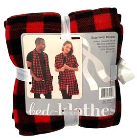 Bedklothes 786892341307 Unisex 80 Inch Scarf With Two Front Pockets - 18 Wide Black And Red Bed Klothes Bedklothes 786892341307 Unisex 80 Inch Scarf With Two Front Pockets - 18 Wide Black And Red Bed Klothes