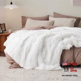 Bedshe 841745156191 Bedsure Gentlesoft Fluffy White King Size Blanket 108 Inch X 90 08-