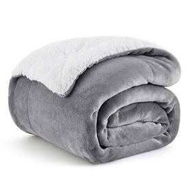 Synchkg077171 Bedshe Sherpa Fleece Throw Blanket For Couch - Thick And 50 Inch X 60 01 Grey