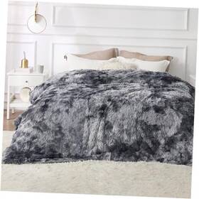 Usa9a2bg1ki Bedshe Fluffy Tie Dye Grey King Size Blanket For 108 Inch X 90 07-