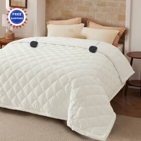 Bs-qb04-s Bedsure Electric Blanket Queen Size 90 Inch Dual Control Heated Weighted Fast