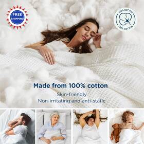 Busa801c9aw1ki Bedsure Blanket 90 Inch Waffle Weave King Size Cotton Breathable Soft Gentlesoft
