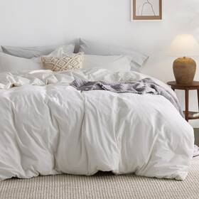 Us000161wqu Bedsure 100% Washed Queen 90 Inch X 00 - Natural White No Comforter