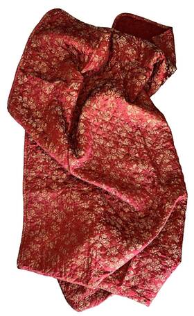 Fct-863 Bella Notte Blanket Colette Tuscan Red With Gold Flowers 72 Inch X 49 Silky Soft