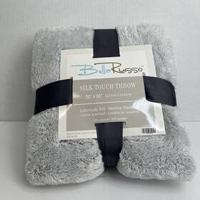 Inv00426 Bella Russo Silk Touch Throw Blanket 50 Inch X60 Gray Luxuriously Soft New