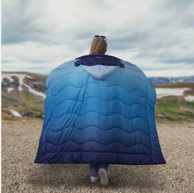 1796292 Below Zero Water-resistant Hooded Wearable Blanket 54 72 Reversible Plush-new