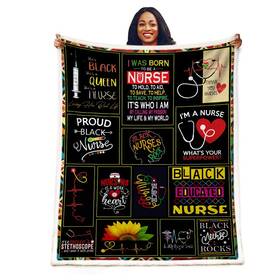 Belperan 406523267969 Black Nurse Gifts Blanket Soft Warm Fluffy Throw For Women Rn Retirement