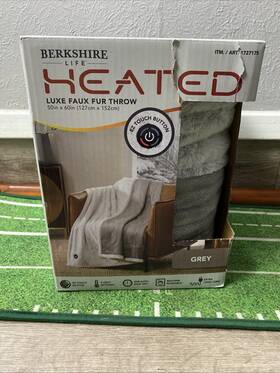 1727175 Berkshire Heated Throw Luxe Faux Fur 50 In By 60 Electric