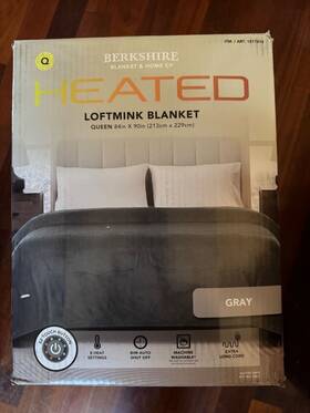 Berkshire 198062157449 Heated Loftmink Blanket In Queen Size 84 Inch X90 Color Is Gray