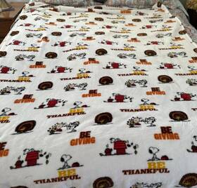 Berkshire 791551840633 Peanuts Be Giving Thankful Thanksgiving Blanket Snoopy Charlie Brown
