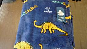 Berkshire Blanket 791551006213 Life Is Good Tacosaurus Dinosaur Throw 50 Inch X 70 Nwt
