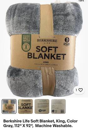 Berkshire Blanket 791551651758 Life Soft King Color Gray 112 Inch X 92 Machine Washable