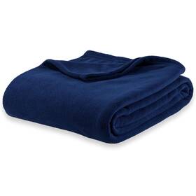 Berkshire Blanket 791551667858 90x108 Inch King Size Navy Microfleece Bed Lightweight Soft Breathable