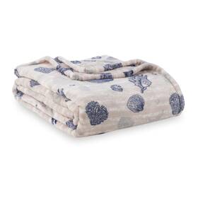 Berkshire Blanket 791551781370 Blanket-classic Heavyweight Soft Printed Velvetloft Plush Throw Bl