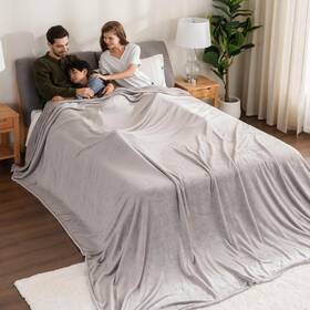E0583-ok-700 Berkshire Blanket Velvetloft Big Oversized King Family 120 Inch X120 Chateau Gray
