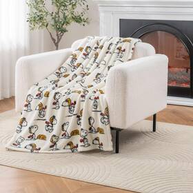 E3264-t9-mk2 Berkshire Blanket Peanuts Velvetloft Cute Character Snoopy Plush Throw The Flying Ace
