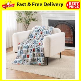19371-t9-b9u Berkshire Blanket & Home Co Peanuts Velvetloft Cute Character Snoopy Plush Throw Woof