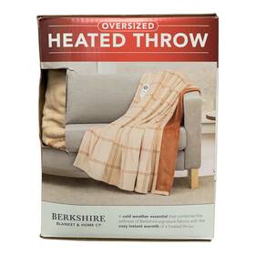 990449945 Berkshire Blanket & Home Co Oversized Heated Throw With Auto Shut Off 60 Inch X70 Neutral