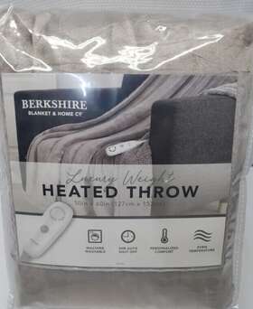 5008165 Berkshire Blanket & Home Company And Co Luxury Weight Heated Throw 50 Inch X60 Beige New