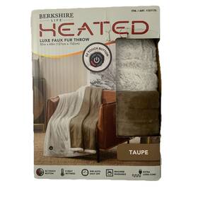 Berkshire Life 791551652519 Heated Throw 50 In X 60 Electric Blanket Ez Touch Button 4 Heat Setting New