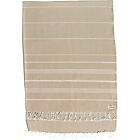 Bersuse 100% Cotton Anatolia Xl Throw Blanket Turkish Towel 61x82 Inches Beige