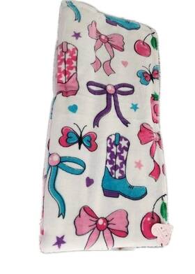 48302 Betsey Johnson Luv Cowgirl Summer Boots Beach Bows Throw Blanket 50x70 48302 Betsey Johnson Luv Cowgirl Summer Boots Beach Bows Throw Blanket 50x70