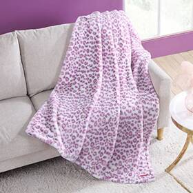 Betsey Johnson 883893799332 Throw Blanket Ultra Soft Faux Fur Bedding With Mink Reverse Luxurious Hom