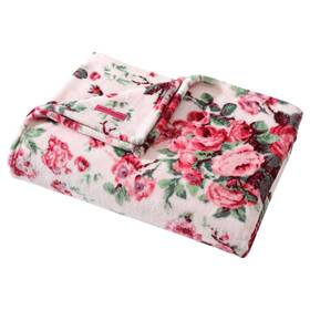 Ushsee1301200 Betsey Johnson Ultra-soft Plush Blanket Cozy Oversized Bedding In Vintage Floral Pink King