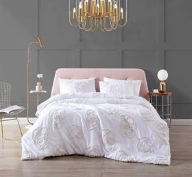 Ushsfn1163701 Betsey Johnson - Queen Duvet Cover Set Reversible Rambling Rose White