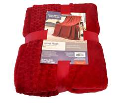 Better Homes & Gardens 766686934700 And Velvet Plush Oversized Throw 50 Inch X 70 Red New
