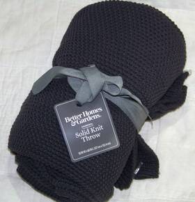 Better Homes & Gardens 906111350701 And Solid Knit Throw Blanket - 50 Inch X 60 New Charcoal