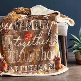 Bh49-009-099-12 Better Homes & Gardens And Sherpa Throw Blanket 50 Inch X 60 Brown Sentiment