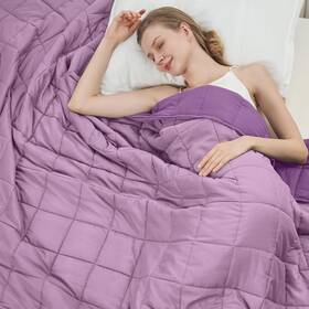 Betu 698596047549 Purple Weighted Blanket For Adults 15lbs 48 Inch X72 Twin Size - Cooling And Br