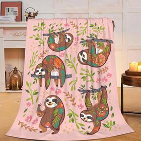 Beynepe 796862975855 Cute Sloth Blanket Super Soft Fleece Throw For Kids Adults War