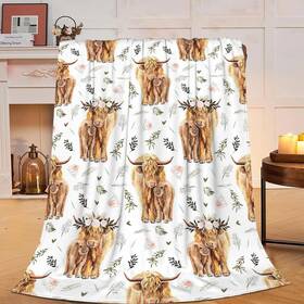 Beynepe 853215301248 Highland Cow Print Blanket 50x60inch Farm Animal Gifts Throw Blankets Sof
