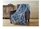 Bh07-009-099-12 Better Homes And Gardens Metallic Woven Throw Blanket Blue Silver