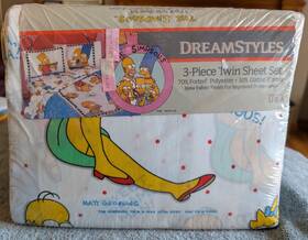 Bibb 028932040680 Simpsons Dreamstyles Twin Sheet Set Brand New 1990
