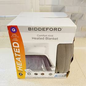 1003-903192-903 Biddeford Blankets Comfort Knit Fleece Heated Electric Blanket - Queen 84 Inch X 90 Gray