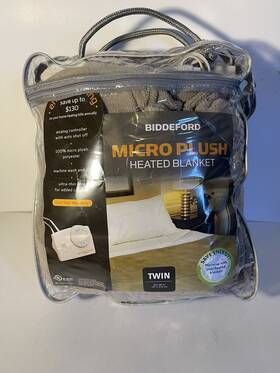 Biddeford Blankets 657812141959 Microplush Sherpa Electric Heated Blanket Twin Linen