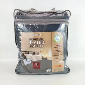 Biddeford Blankets 657812144820 Dark Gray Heated Micro Plush Electric Full Size Blanket 72x84