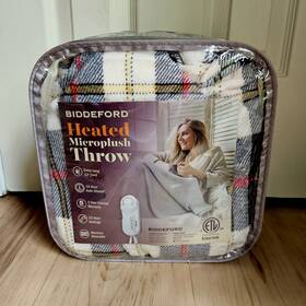 Biddeford Blankets 657812163791 Nwt Heated Microplush Throw Multi Plaid 50 Inch X62 Cottagecore