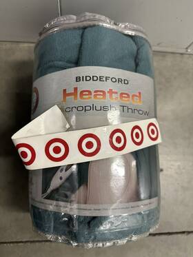 Biddeford Blankets 657812165313 Llc. 50 Inch X 62 Heated Microplush Teal Blue Throw New