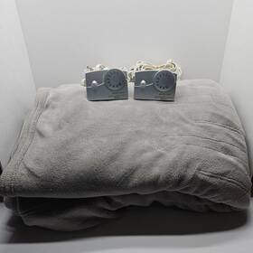 Biddeford Blankets 657812173455 Electric Heating Blanket King Size Gray Two Controllers Tested