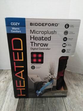 Tsc9tr-r861-25j45 Biddeford New Microplush Heated Throw 50 Inch X60ftft Black/red Plaid With D. Controller