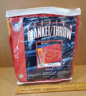 Biederlack 011032046768 Kansas City Chiefs Nfl Stadium Blanket/throw Big Bold 60 Inch X 50 New