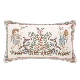 C-3050-g-r-1 Bilin Gaier Throw Pillow Covers Green Cozy Velvet Farmhouse With Angles And Floral Patter