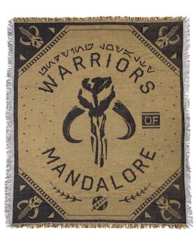 Djbz052003stw00pp00 Bioworld Disney Star Wars Tapestry Blanket Mandalorian Warriors Woven Throw 48 Inch X 60